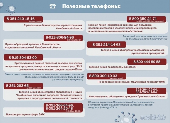 Необходимы телефоны для жителей Челябинской области 