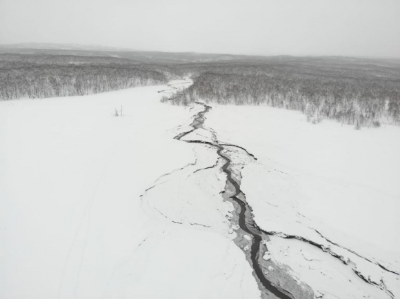Грязекаменный поток в русле ручья Крутенький восточнее поселка Ключи.