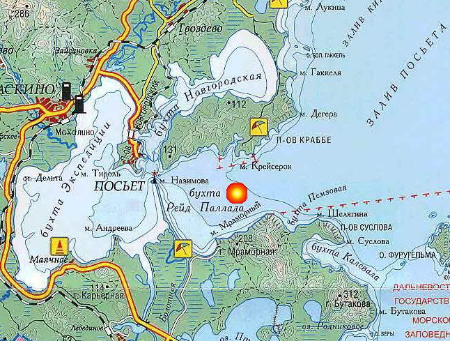 Бухта тихая владивосток карта
