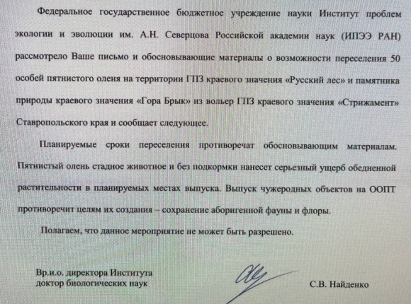 Академия наук запретила губернатору Ставрополья переселять оленей из заказника «Стрижамент»