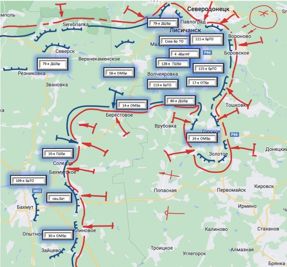 Северодонецк карта боевых действий