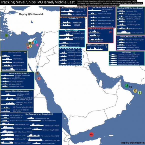 Инфографика расположения морских сил НАТО на Ближнем востоке 