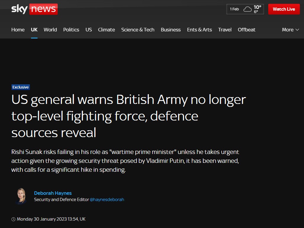 CША больше не считают Великобританию высококлассной военной державой  