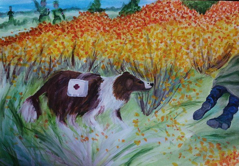 Рисунки москвичей о фронтовых собаках станут открытками  