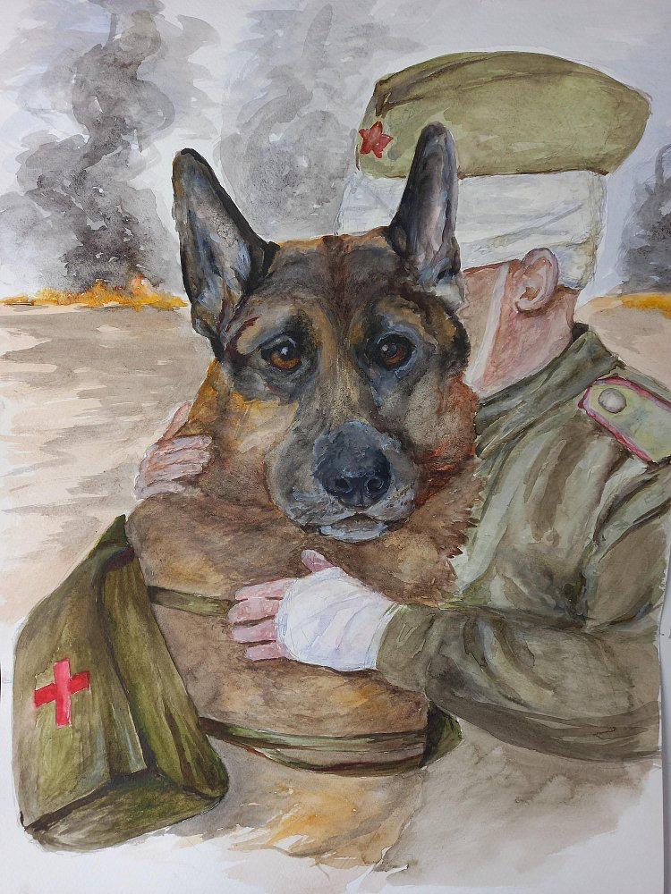 Рисунки москвичей о фронтовых собаках станут открытками  