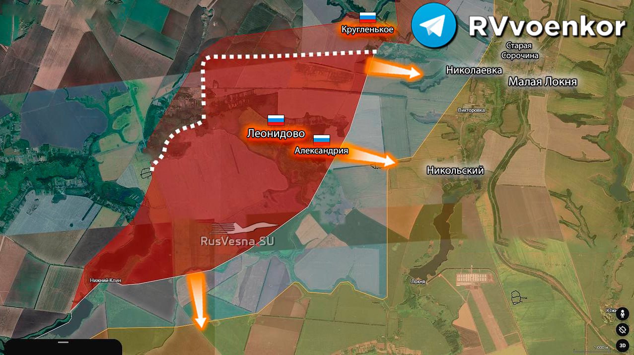 Скрин карты портала Русская весна