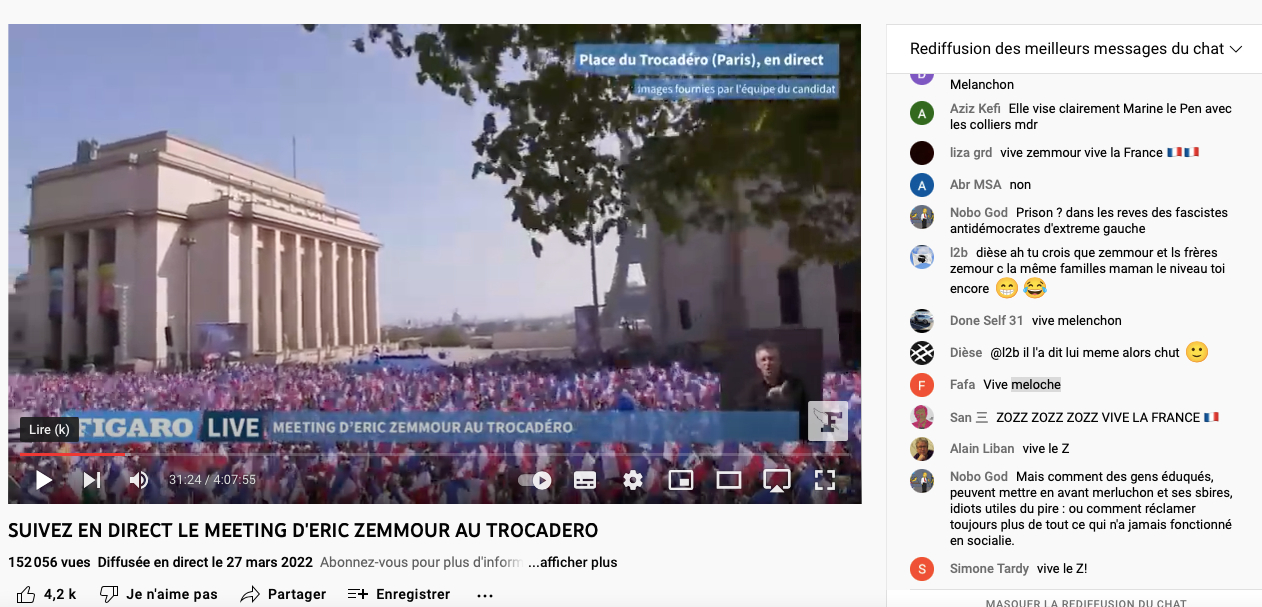 «Vive le Z»: в Париже прошел стотысячный митинг в поддержку кандидата в президенты Франции Эрика Земура 